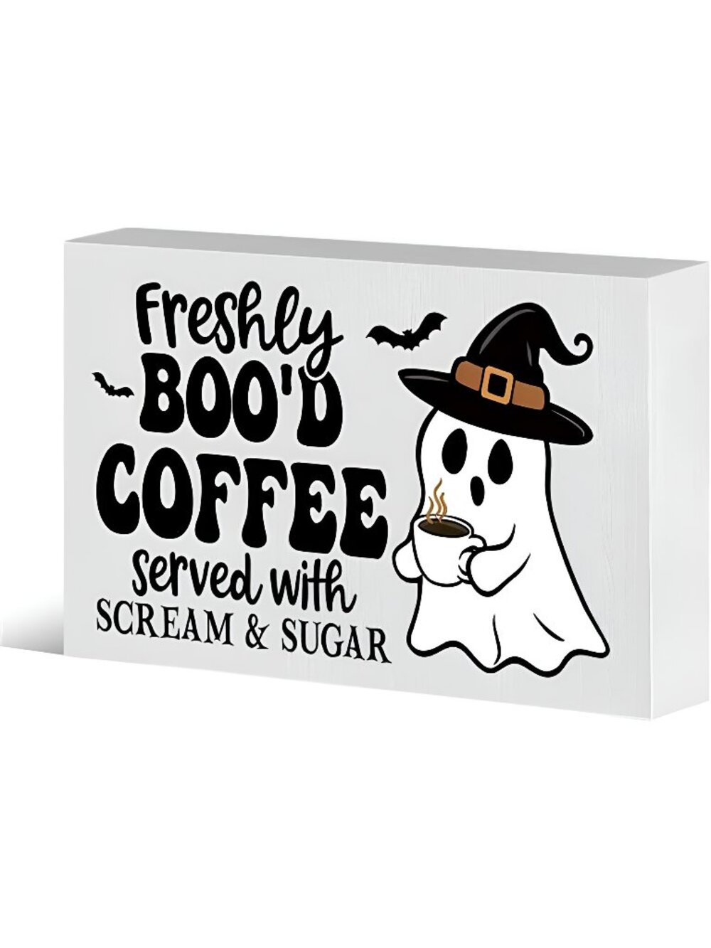 Cute Halloween Kitchen Decor Wood Box Coffee Bar Sign Halloween Signs Indoor